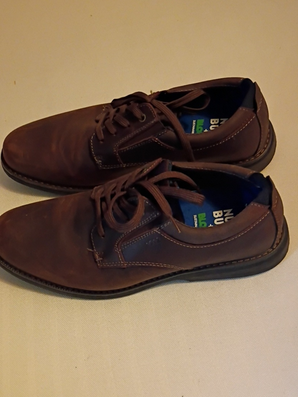 Nunn Bush Men's Brown Leather Lace-Up Casual Dress Shoes 11